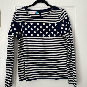 Sparrow Navy Cotton Striped Sweater